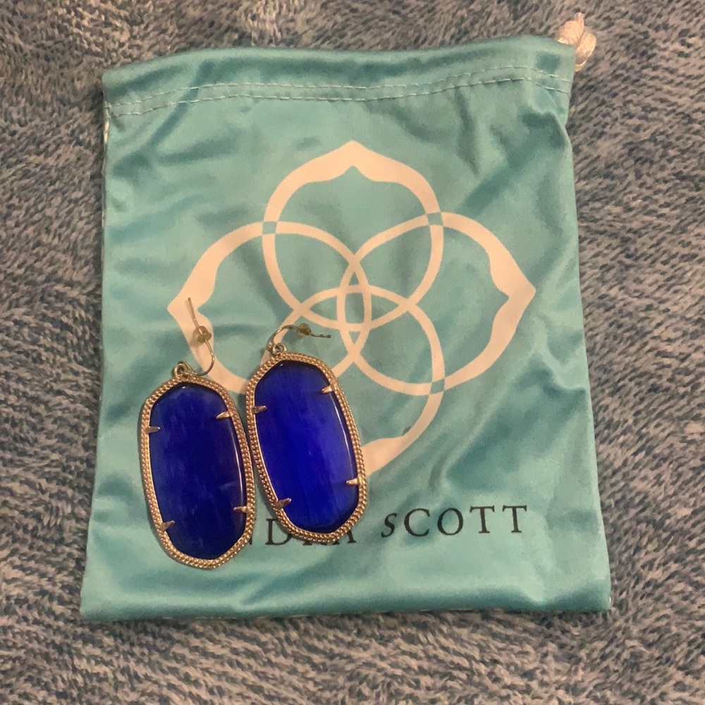 Kendra Scott cobalt blue Danielle earrings